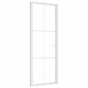 vidaXL Porte intérieure 76x201,5 cm Blanc Verre ESG et aluminium