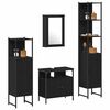 vidaXL Ensemble de mobilier de salle de bain 4 pcs Ch&ecirc;ne noir