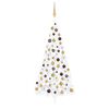 vidaXL Demi-arbre de No&euml;l artificiel pr&eacute;-&eacute;clair&eacute; et boules blanc 240cm