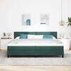 vidaXL Lit &agrave; ressorts avec matelas Vert fonc&eacute; 200 x 200 cm Velours