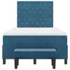 vidaXL Lit &agrave; ressorts avec matelas Bleu fonc&eacute; 120 x 200 cm Velours