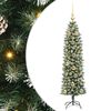vidaXL Arbre de No&euml;l artificiel slim Vert et blanc 150 cm