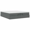VidaXL Cadre de lit ottoman avec matelas gris foncé 200x200cm tissu