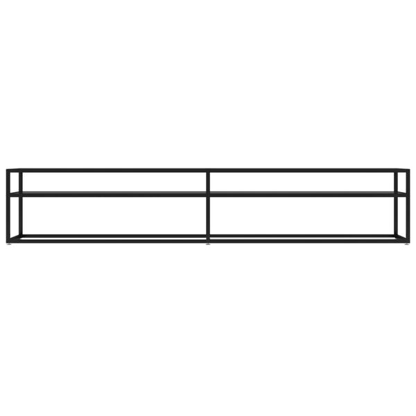 vidaXL Meuble TV noir 220x40x40,5 cm verre trempé