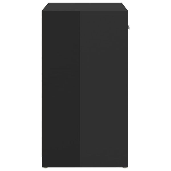 vidaXL Banc à chaussures Noir brillant 94,5x31x57 cm Aggloméré