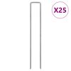 vidaXL Piquets de sol en forme de U 25 pcs 20x4 cm acier galvanis&eacute;