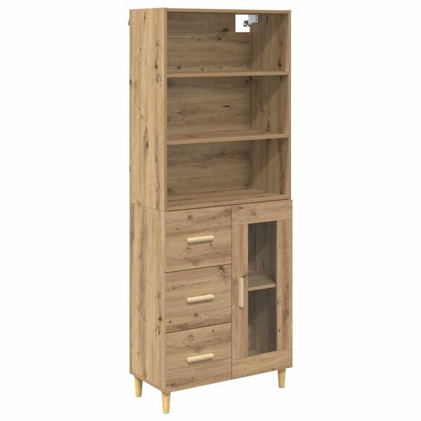 vidaXL Haut Armoire avec tiroir Ch&ecirc;ne artisanal 69,5 x 34 x 180 cm