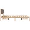 vidaXL Cadre de lit avec t&ecirc;te de lit Taupe 120 x 190 cm Pin massif