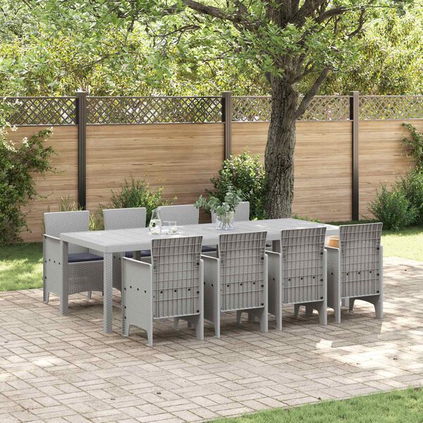 vidaXL Ensemble de salle &agrave; manger pour jardin 9 pcs Blanc