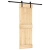 vidaXL Porte coulissante Naturel et noir 70 x 210 cm