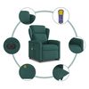 vidaXL Fauteuil inclinable de massage &eacute;lectrique Vert fonc&eacute; Tissu