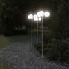 vidaXL Lampadaires d'ext&eacute;rieur 2 pcs argent&eacute; 215 cm acier inoxydable