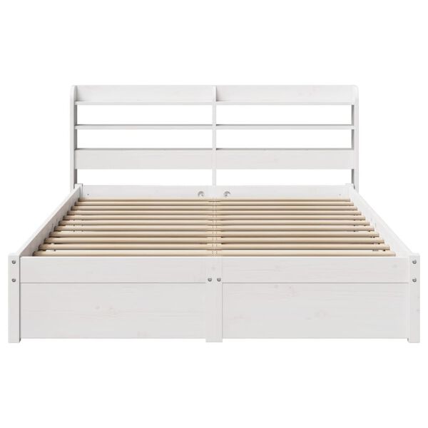 vidaXL Cadre de lit avec t&ecirc;te de lit sans matelas blanc 120x190 cm