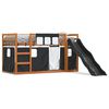 vidaXL Lit superpos&eacute; sans matelas avec toboggan blanc noir 80x200 cm