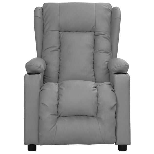 vidaXL Fauteuil inclinable Gris Similicuir
