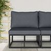 vidaXL Mobilier de jardin avec coussin avec oreiller Noir Aluminium