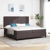 vidaXL Lit &agrave; ressorts avec matelas Marron fonc&eacute; 200 x 200 cm tissu