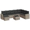 vidaXL Salon de jardin 9 pcs avec coussins gris clair r&eacute;sine tress&eacute;e