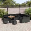 vidaXL Ensemble de canap&eacute; de jardin 12 pcs Noir Poly rotin