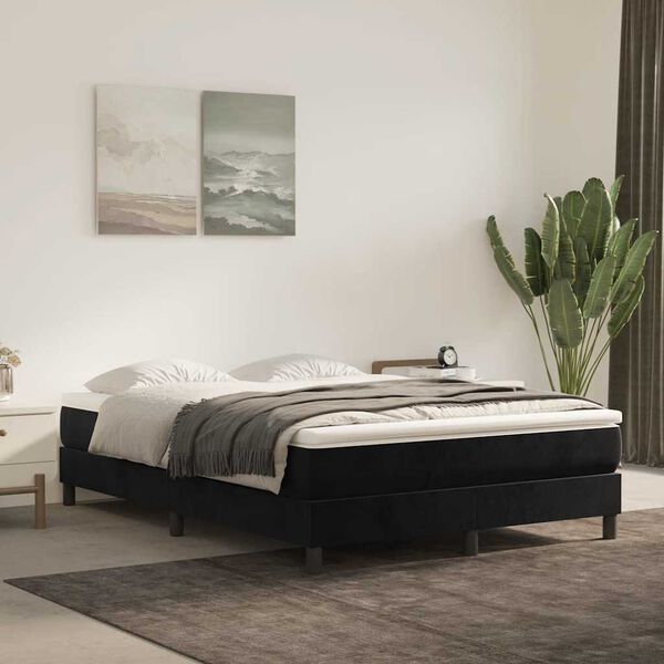 vidaXL Matelas de lit &agrave; ressorts ensach&eacute;s fermet&eacute; moyenne noir 120x210x20 cm velours