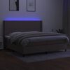 vidaXL Sommier &agrave; lattes de lit matelas LED Taupe 200x200 cm Tissu