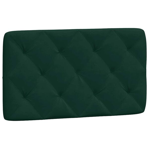 vidaXL Coussin de t&ecirc;te de lit vert fonc&eacute; 80 cm velours