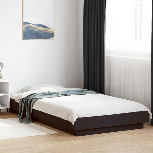 vidaXL Cadre de lit sans matelas noir 100x200 cm
