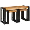 vidaXL Table Gigogne 3 pcs Bois de Mangue Massif et M&eacute;tal