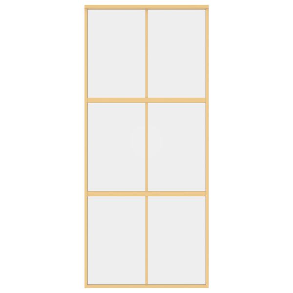 vidaXL Porte coulissante dor&eacute; 90x205 cm verre ESG clair et aluminium