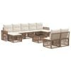 vidaXL Ensemble de canap&eacute; de jardin 10 pcs Beige et blanc cr&egrave;me
