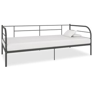 vidaXL Cadre de lit de repos sans matelas gris m&eacute;tal 90x200 cm