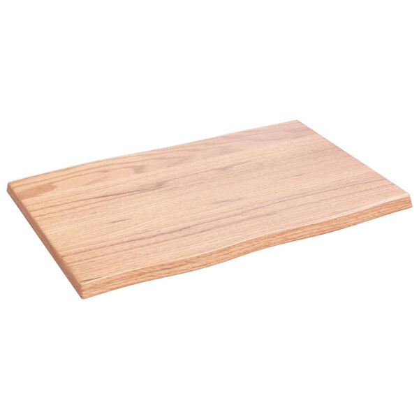 vidaXL Dessus de table bois ch&ecirc;ne massif trait&eacute; bordure assortie