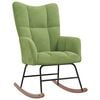 vidaXL Chaise à bascule avec repose-pied Vert clair Velours