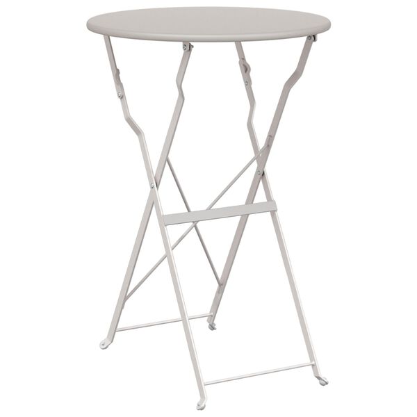 vidaXL Table bistrot Beige Ø50x71 cm Acier revêtu de poudre