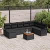 vidaXL Ensemble de canap&eacute; de jardin avec stockage 9 pcs Noir polyrotin