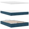 vidaXL Cadre de lit ottoman avec matelas bleu fonc&eacute; 140x200 cm velours