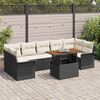 vidaXL Ensemble de canap&eacute; de jardin 8 pcs Noir Poly rotin