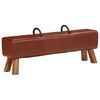vidaXL Banc cheval d'ar&ccedil;on vintage Cuir v&eacute;ritable de ch&egrave;vre