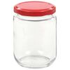 vidaXL Pots &agrave; confiture avec couvercle rouge 96 pcs Verre 230 ml