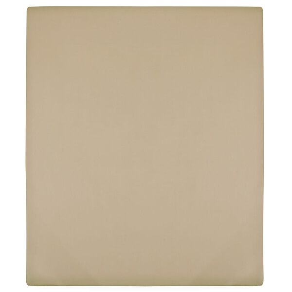 vidaXL Drap-housse Jersey Taupe 90x200 cm Coton
