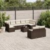 vidaXL Salon de jardin 10 pcs avec coussins marron r&eacute;sine tress&eacute;e