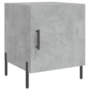 vidaXL Table de chevet gris b&eacute;ton 40x40x50 cm bois d&rsquo;ing&eacute;nierie