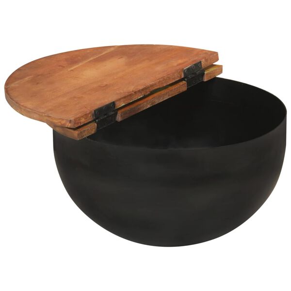 vidaXL Ensemble de tables basses 2 pcs noir bois récupération massif