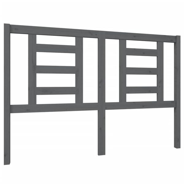 vidaXL T&ecirc;te de lit Gris 146x4x100 cm Bois massif de pin