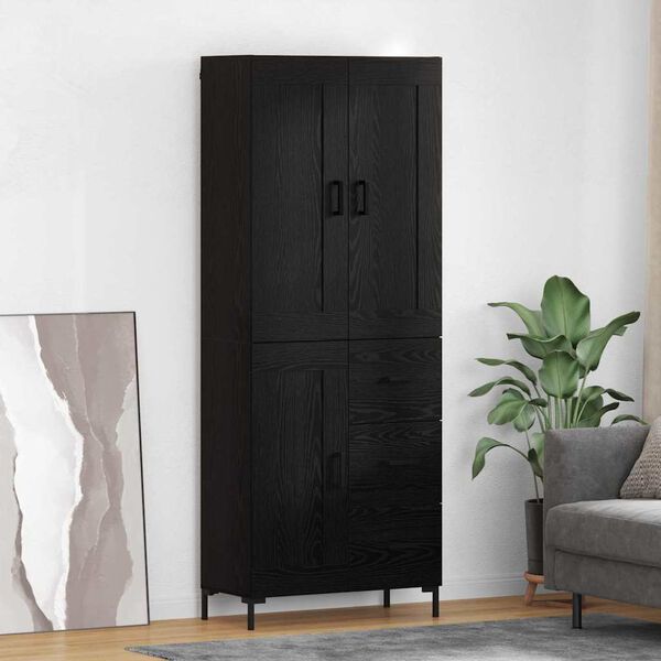 vidaXL Haut Armoire avec tiroir 2 pcs Ch&ecirc;ne noir Bois d'ing&eacute;nierie