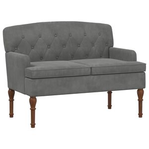 vidaXL Canap&eacute; love seat avec capitonnage en boutons Gris fonc&eacute; Velours
