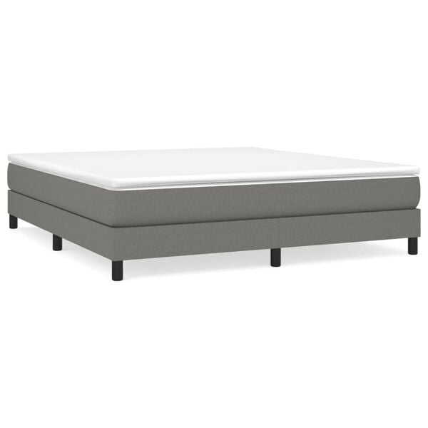 vidaXL Sommier &agrave; lattes de lit avec matelas Gris fonc&eacute; 180x200cm Tissu