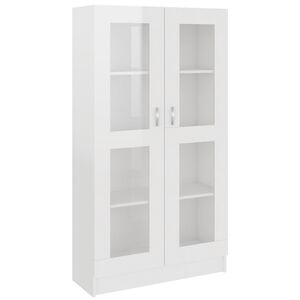 vidaXL Armoire vitrine Blanc brillant 82,5x30,5x150 cm Bois ing&eacute;nierie