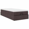 vidaXL Cadre de lit ottoman avec matelas marron foncé 80x200 cm tissu