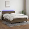 vidaXL Sommier &agrave; lattes de lit matelas et LED Marron fonc&eacute; 140x190 cm